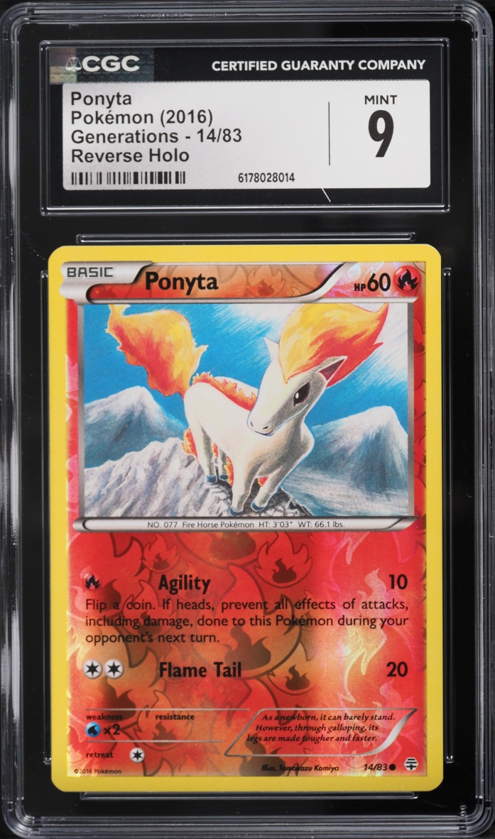 2016 Pokemon XY Generations Reverse Holo Ponyta #14 CGC 9 MINT