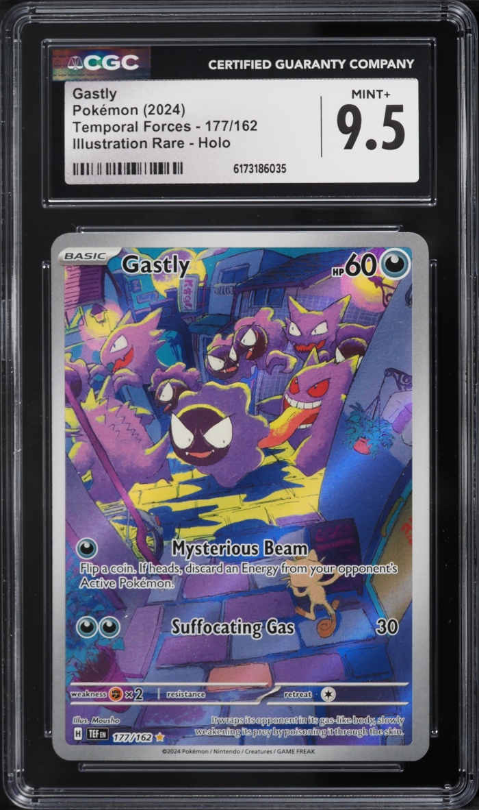 2024 Pokemon Scarlet & Violet Temporal Forces IR Gastly #177 CGC 9.5 MINT+