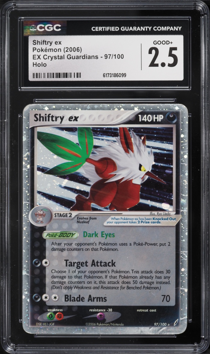 2006 Pokemon EX Crystal Guardians Holo Shiftry Ex #97 CGC 2.5 GD+