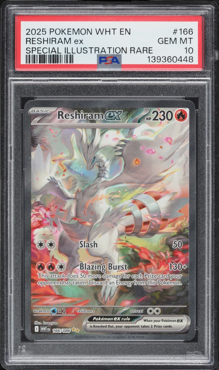 2025 Pokemon Scarlet & Violet White Flare SIR Reshiram ex #166 PSA 10 GEM MINT