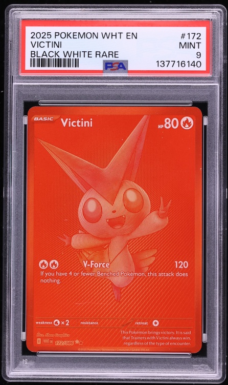 2025 Pokemon Scarlet & Violet White Flare BWR Victini #172 PSA 9 MINT