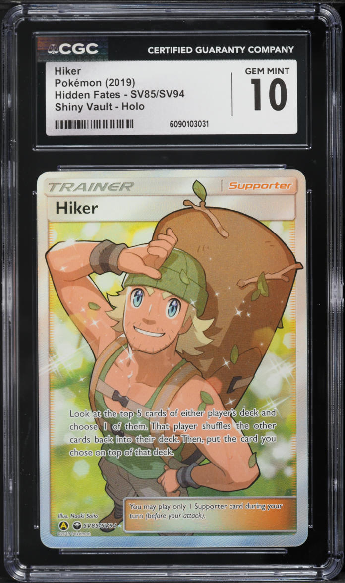 2019 Pokemon SM Hidden Fates Shiny Vault Full Art Hiker #SV85 CGC 10 GEM MINT
