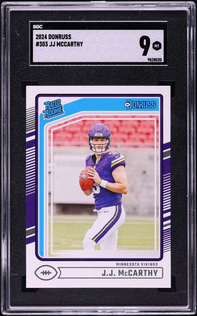 2024 Donruss Football J.J. McCarthy ROOKIE #303 SGC 9 MINT