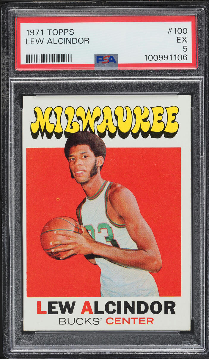 1971 Topps Basketball Lew Alcindor #100 PSA 5 EX