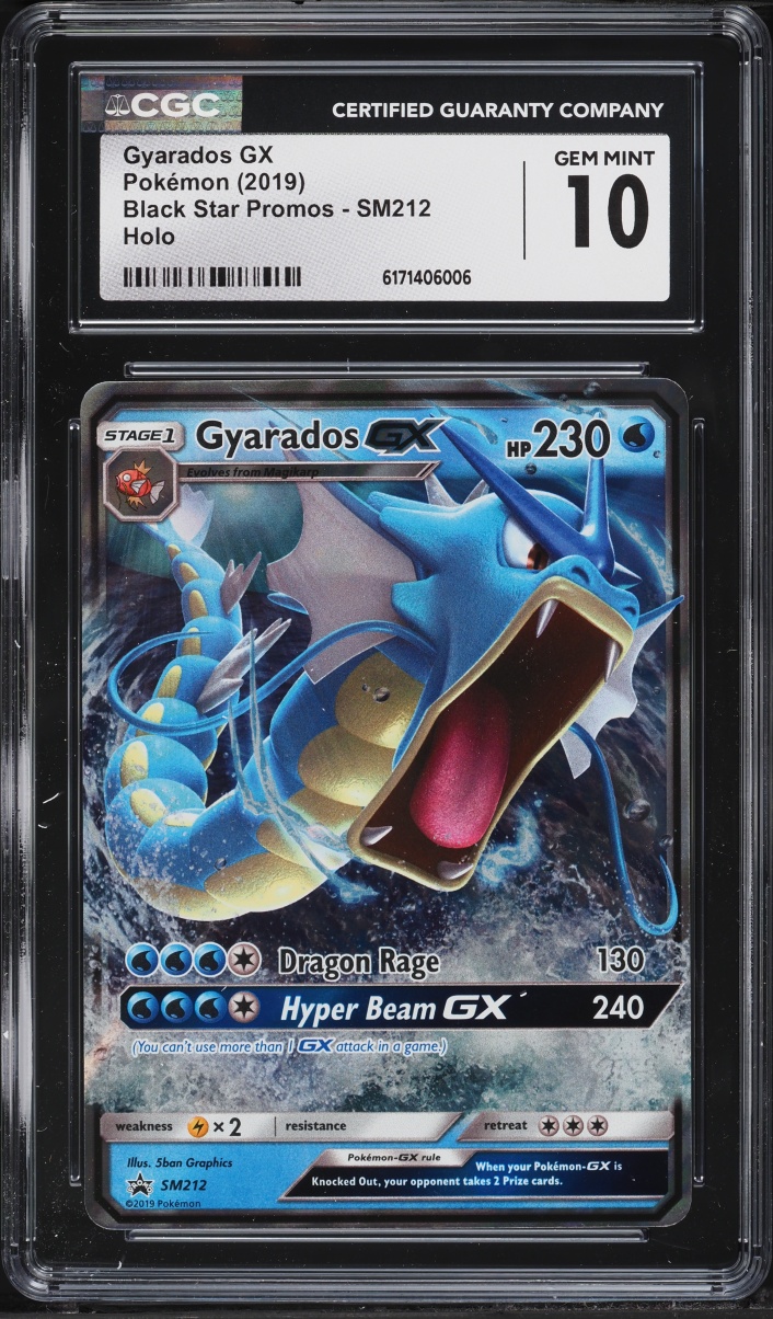 2019 Pokemon Sun & Moon Promo Hidden Fates Holo Gyarados GX #SM212 CGC 10 GEM MINT