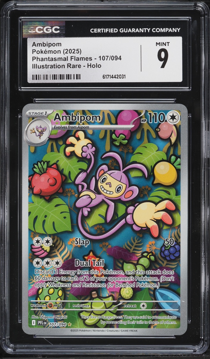 2025 Pokemon Mega Evolution Phantasmal Flames IR Ambipom #107 CGC 9 MINT