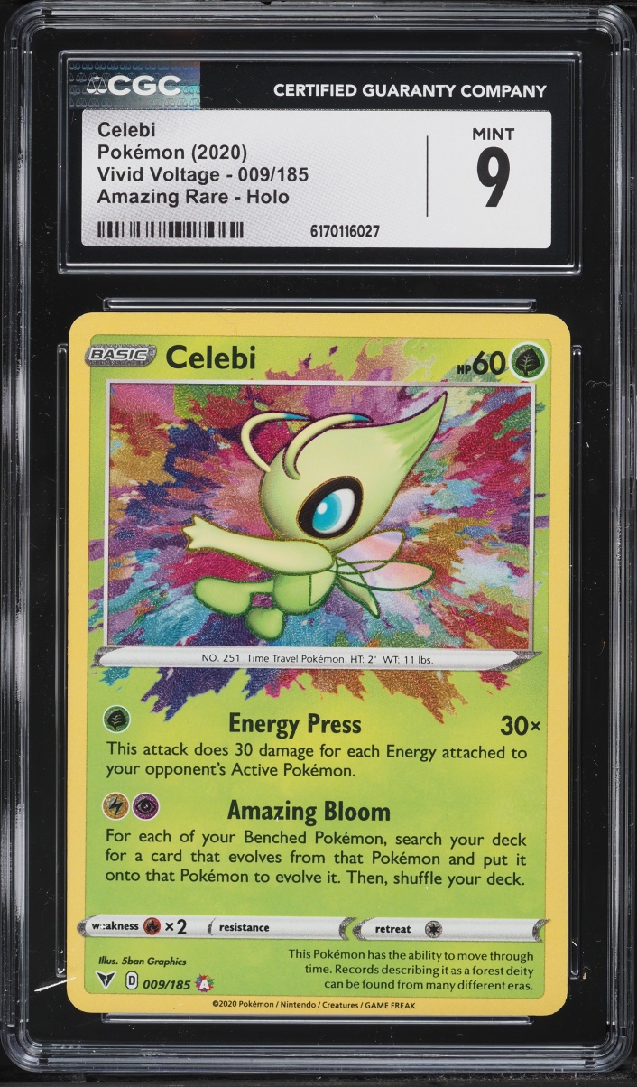2020 Pokemon Sword & Shield Vivid Voltage Amazing Rare Celebi #9 CGC 9 MINT