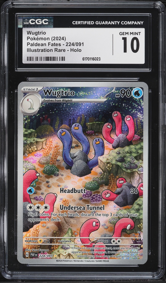2024 Pokemon Scarlet & Violet Paldean Fates IR Wugtrio #224 CGC 10 GEM MINT