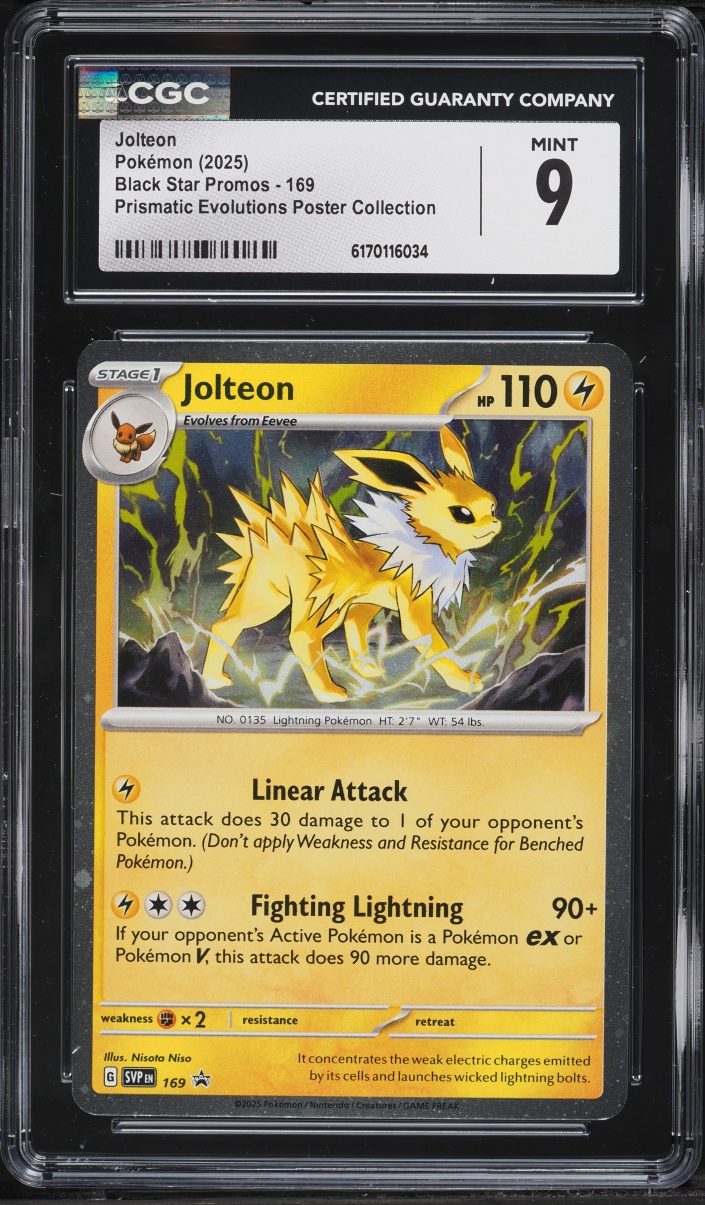 2025 Pokemon Scarlet & Violet Promo Prismatic Evolutions Poster Jolteon #169 CGC 9 MINT