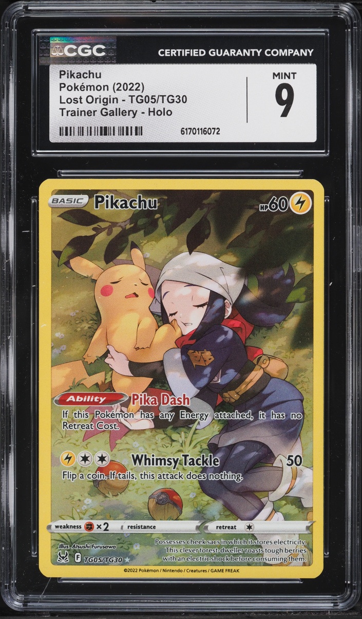 2022 Pokemon Sword & Shield Lost Origin CHR Pikachu #TG05 CGC 9 MINT