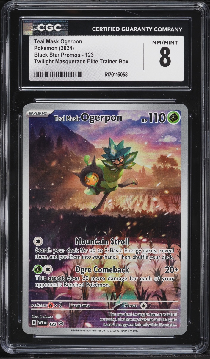2024 Pokemon SV Promo Twilight Masquerade ETB Full Art Teal Mask Ogerpon #123 CGC 8 NM-MT