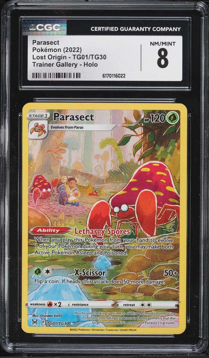 2022 Pokemon Sword & Shield Lost Origin CHR Parasect #TG01 CGC 8 NM-MT