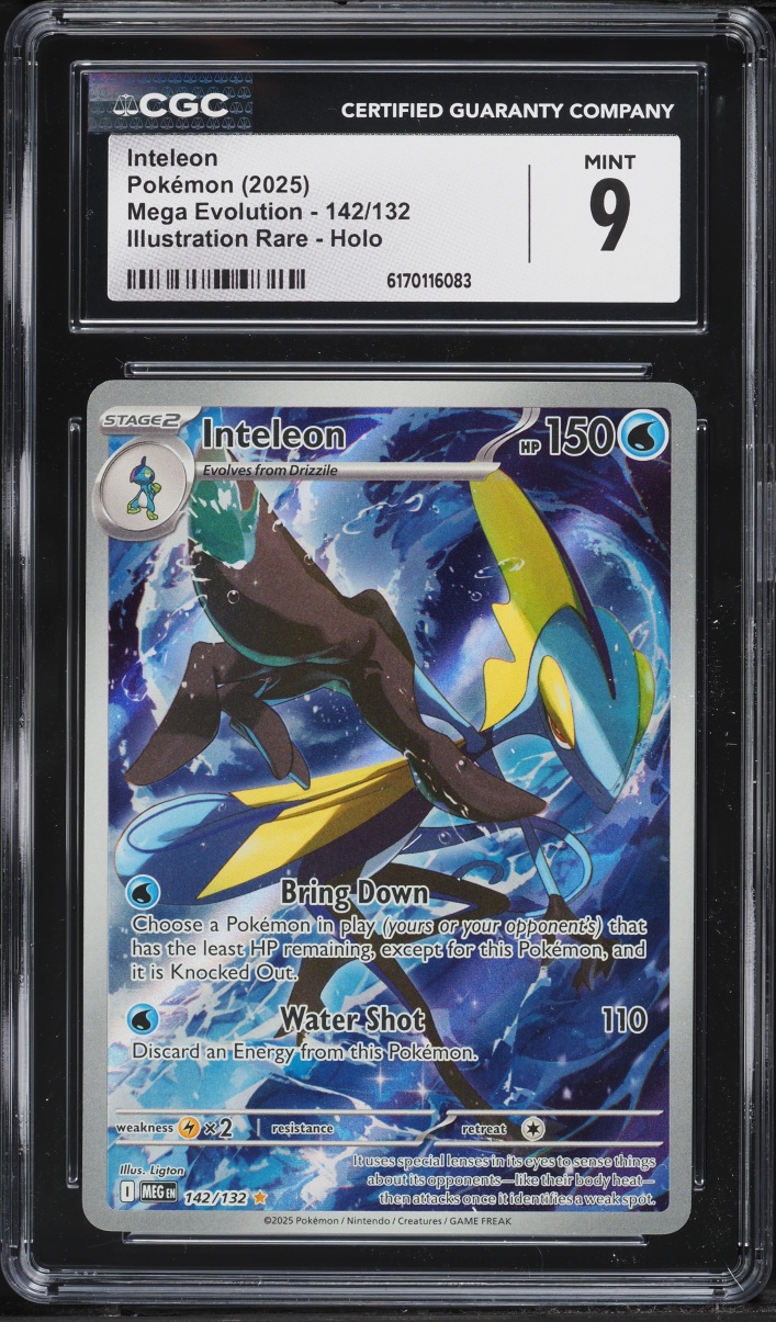 2025 Pokemon Mega Evolution IR Inteleon #142 CGC 9 MINT