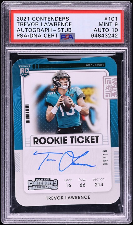 2021 Panini Contenders Stub Trevor Lawrence ROOKIE AUTO DNA 10 /16