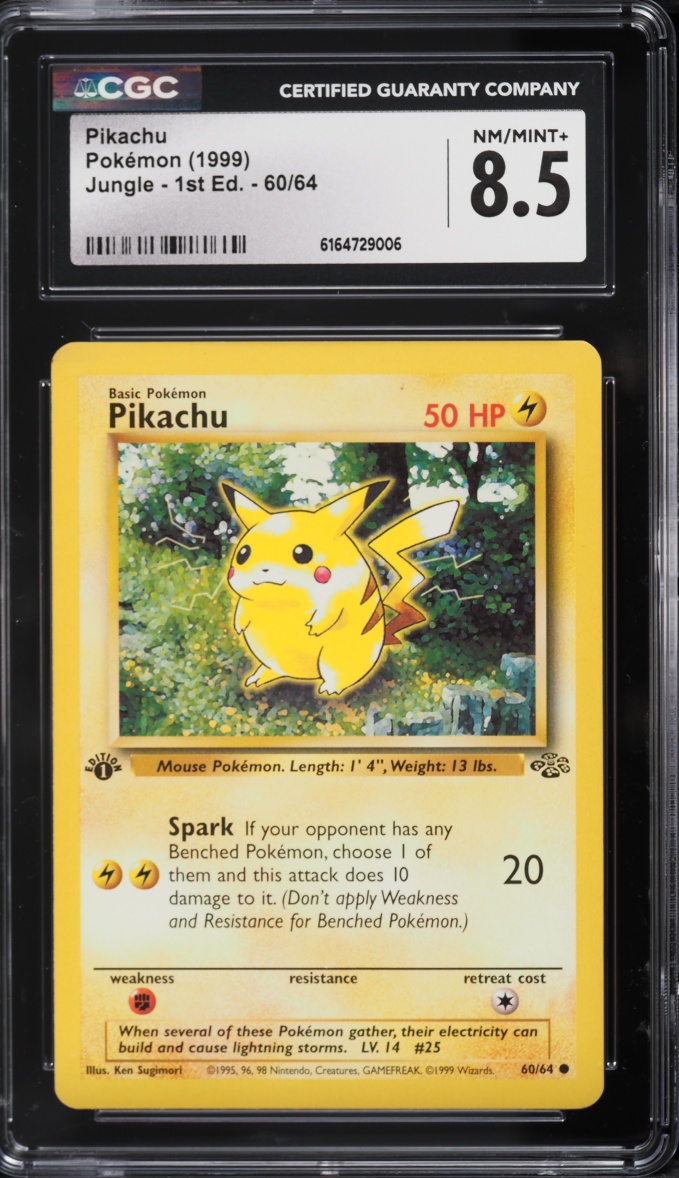 1999 Pokemon Jungle 1st Edition Pikachu #60 CGC 8.5 NM-MT+