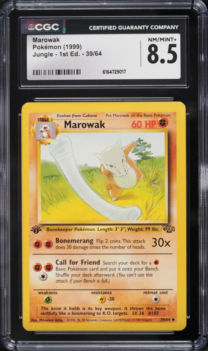 1999 Pokemon Jungle 1st Edition Marowak #39 CGC 8.5 NM-MT+