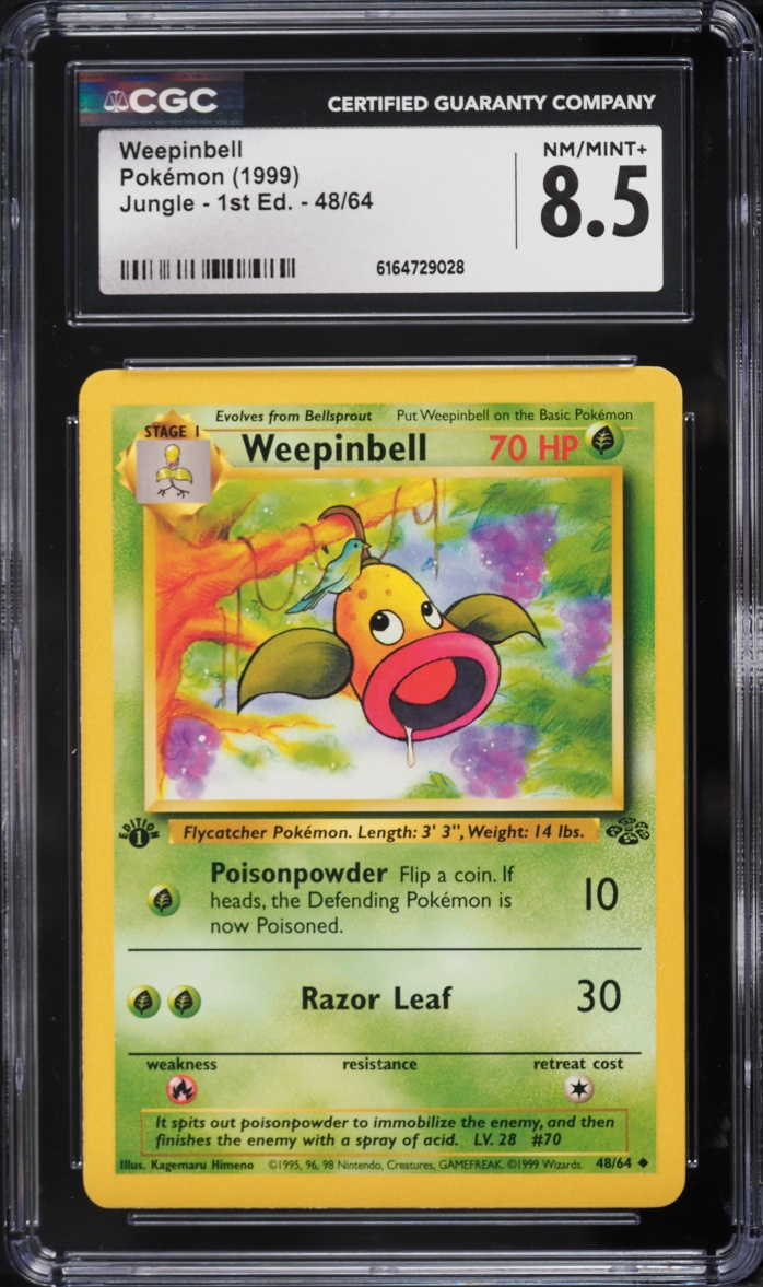 1999 Pokemon Jungle 1st Edition Weepinbell #48 CGC 8.5 NM-MT+