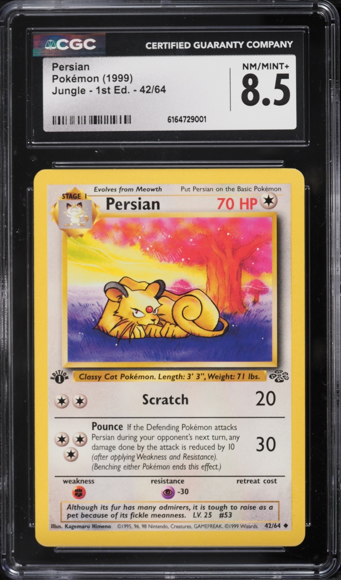 1999 Pokemon Jungle 1st Edition Persian #42 CGC 8.5 NM-MT+
