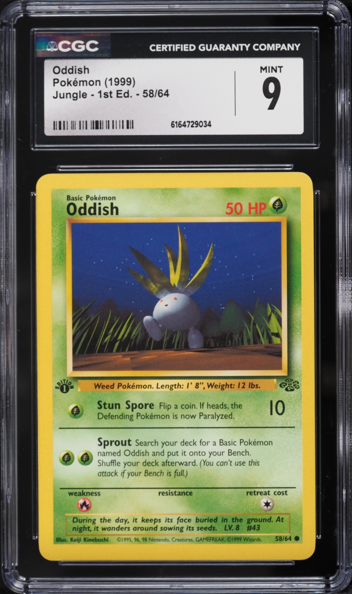 1999 Pokemon Jungle 1st Edition Oddish #58 CGC 9 MINT