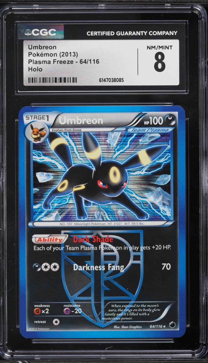 2013 Pokemon Black & White Plasma Freeze Holo Umbreon #64 CGC 8 NM-MT