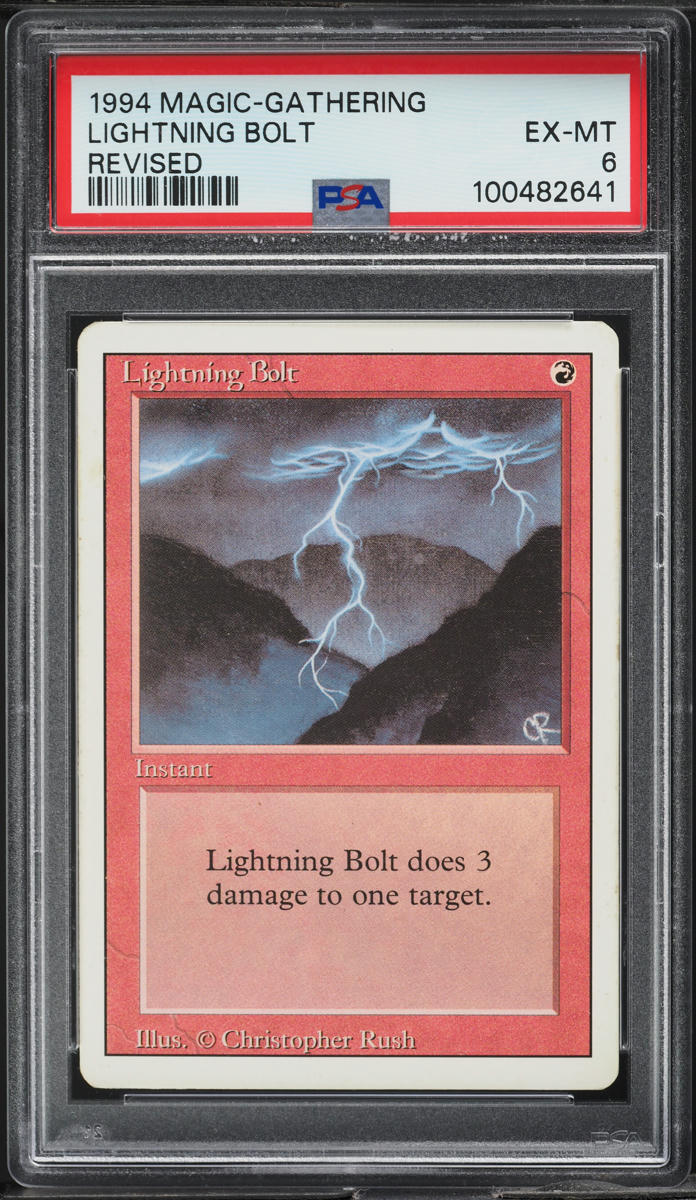 1994 Magic The Gathering MTG Revised Lightning Bolt PSA 6 EXMT on ...