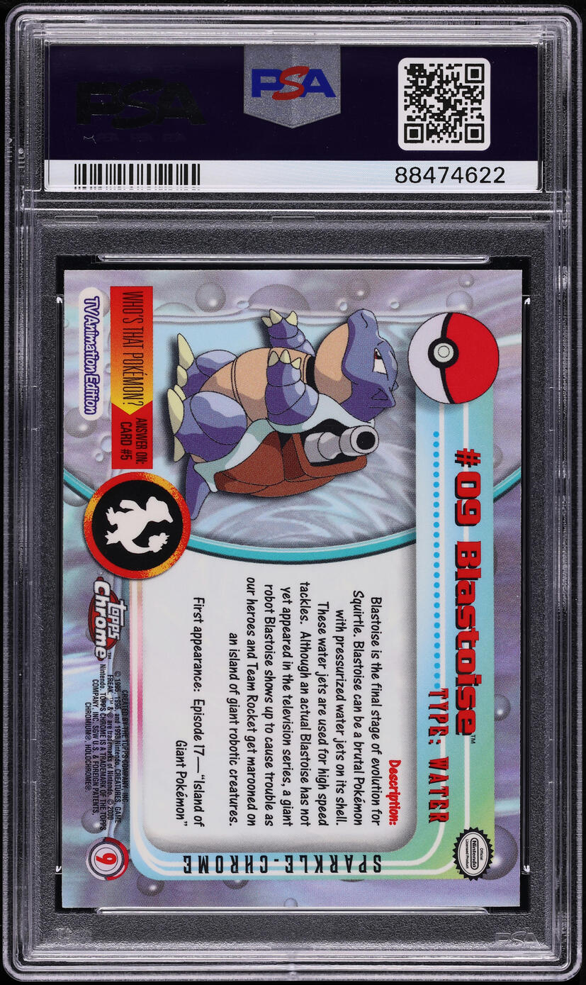 2000 Topps Chrome Pokemon Series 1 Sparkle Blastoise #9 PSA 10 GEM MINT
