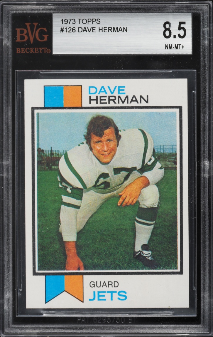 1973 Topps Football Dave Herman #126 BVG 8.5 NM-MT+