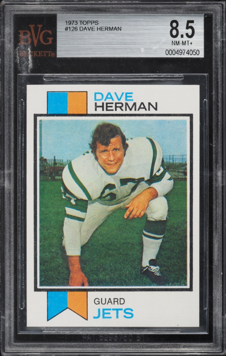 1973 Topps Football Dave Herman #126 BVG 8.5 NM-MT+