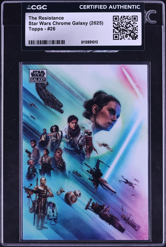 The Resistance BLUE RAY WAVE REFRACTOR trading card from 2025 Topps 2025 Topps Chrome Star Wars Galaxy