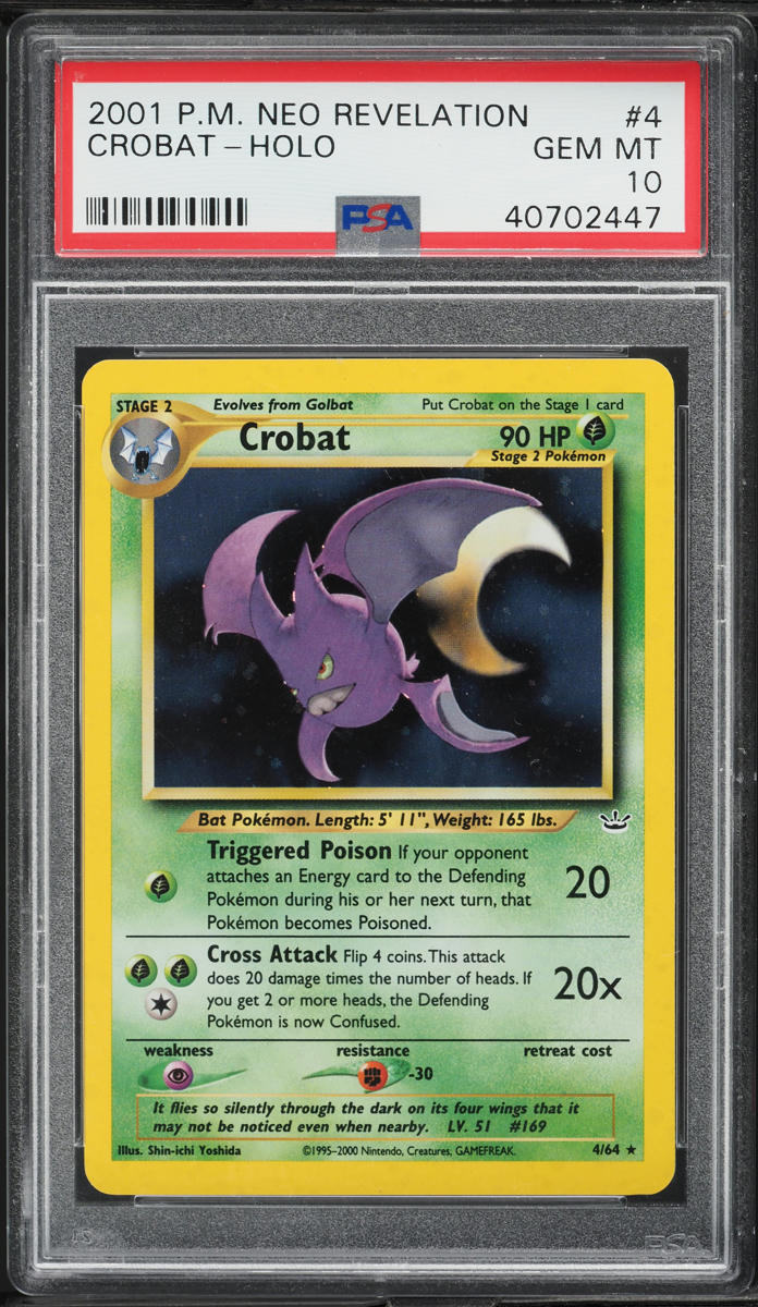 2001 Pokemon Neo Revelation Holo Crobat #4 PSA 10 GEM MINT