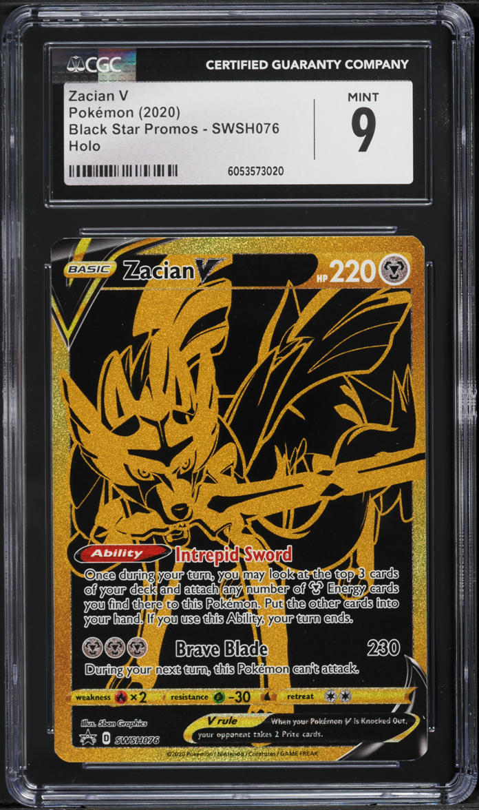 2020 Pokemon SWSH Black Star Promo Ultra Premium Zacian V #SWSH076 CGC 9 MINT