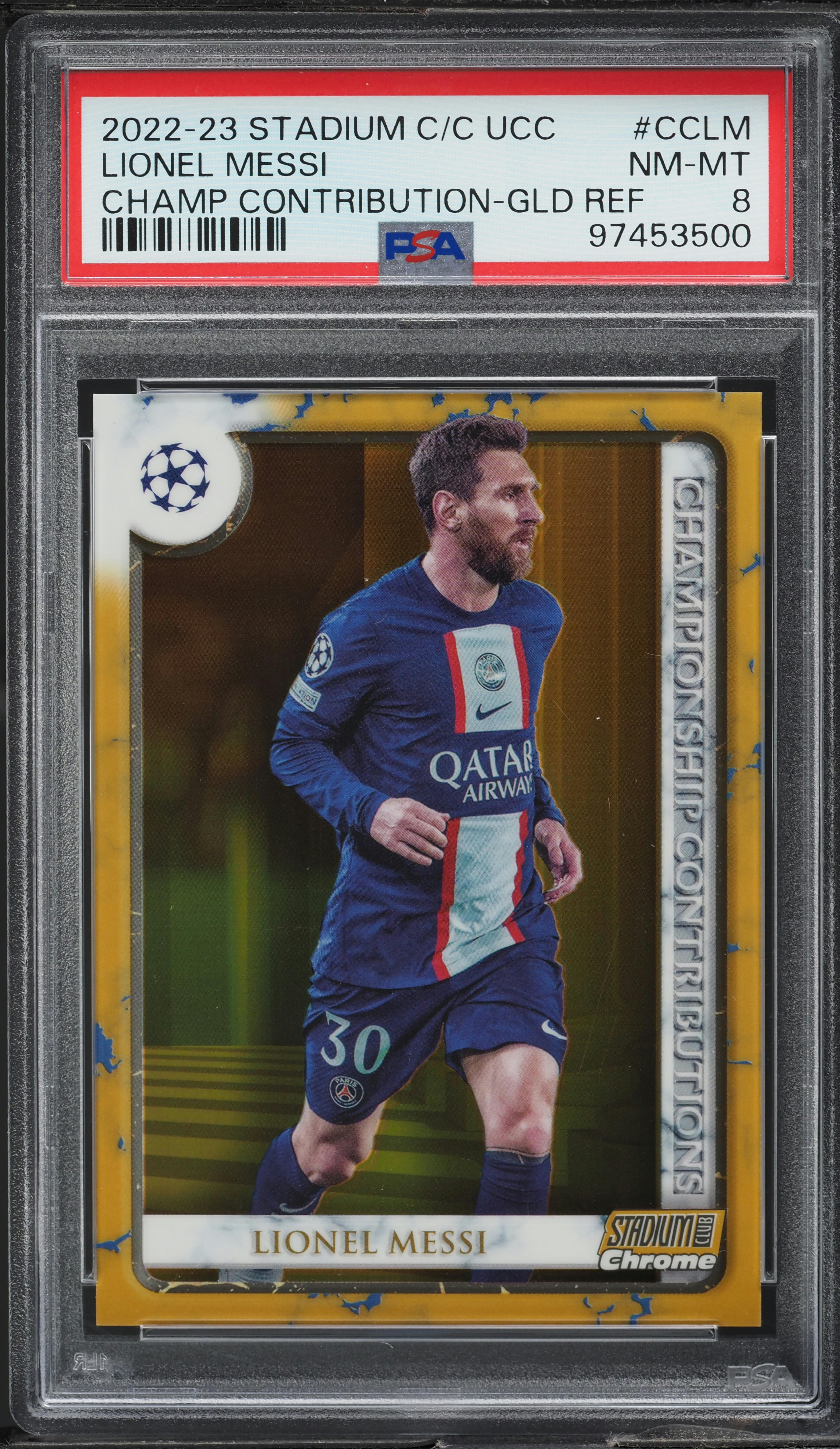 2022 Stadium Club Chrome UEFA Contributions Gold Lionel