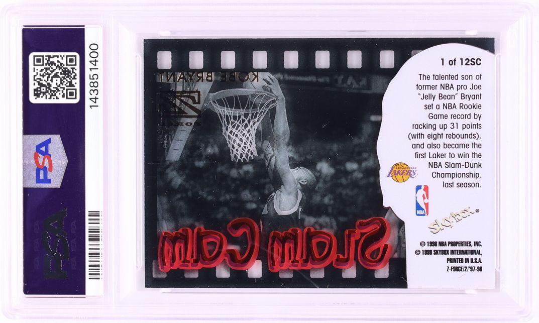 1997 Skybox Z-Force Slam Cam Kobe Bryant #1 PSA 8 NM-MT