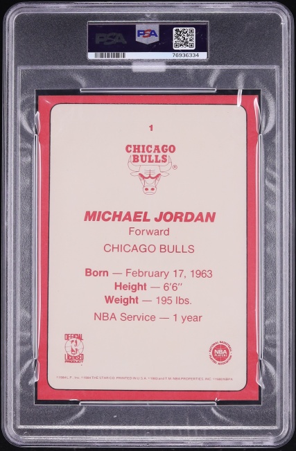 1985 Star Team Supers 5x7 Michael Jordan ROOKIE #1 MBA PSA 8 NM-MT