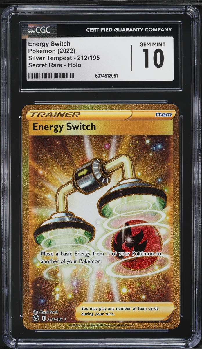 2022 Pokemon SWSH Silver Tempest Gold Rare Energy Switch #212 CGC 10 GEM MINT