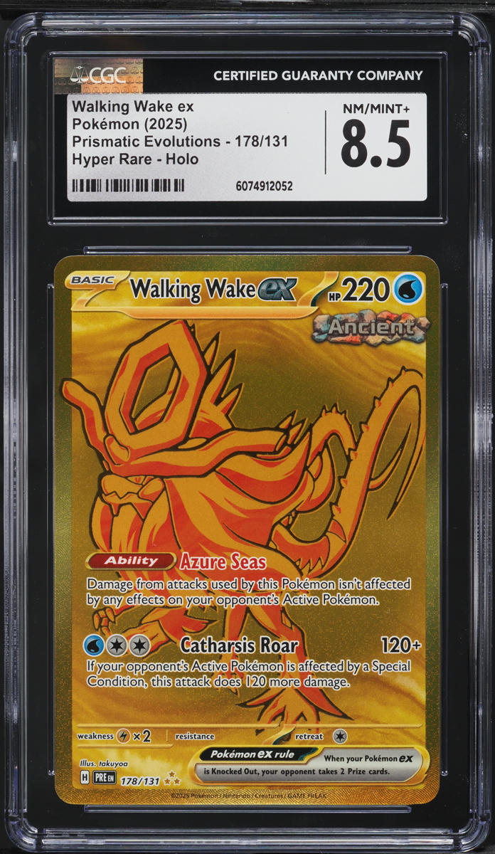 2025 Pokemon SV Prismatic Evolutions Gold Rare Walking Wake ex #178 CGC 8.5