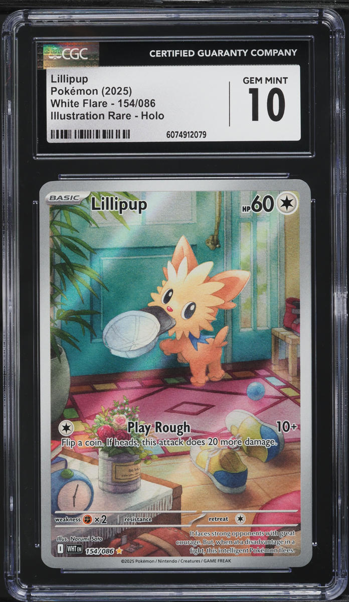 2025 Pokemon Scarlet & Violet White Flare IR Lillipup #154 CGC 10 GEM MINT