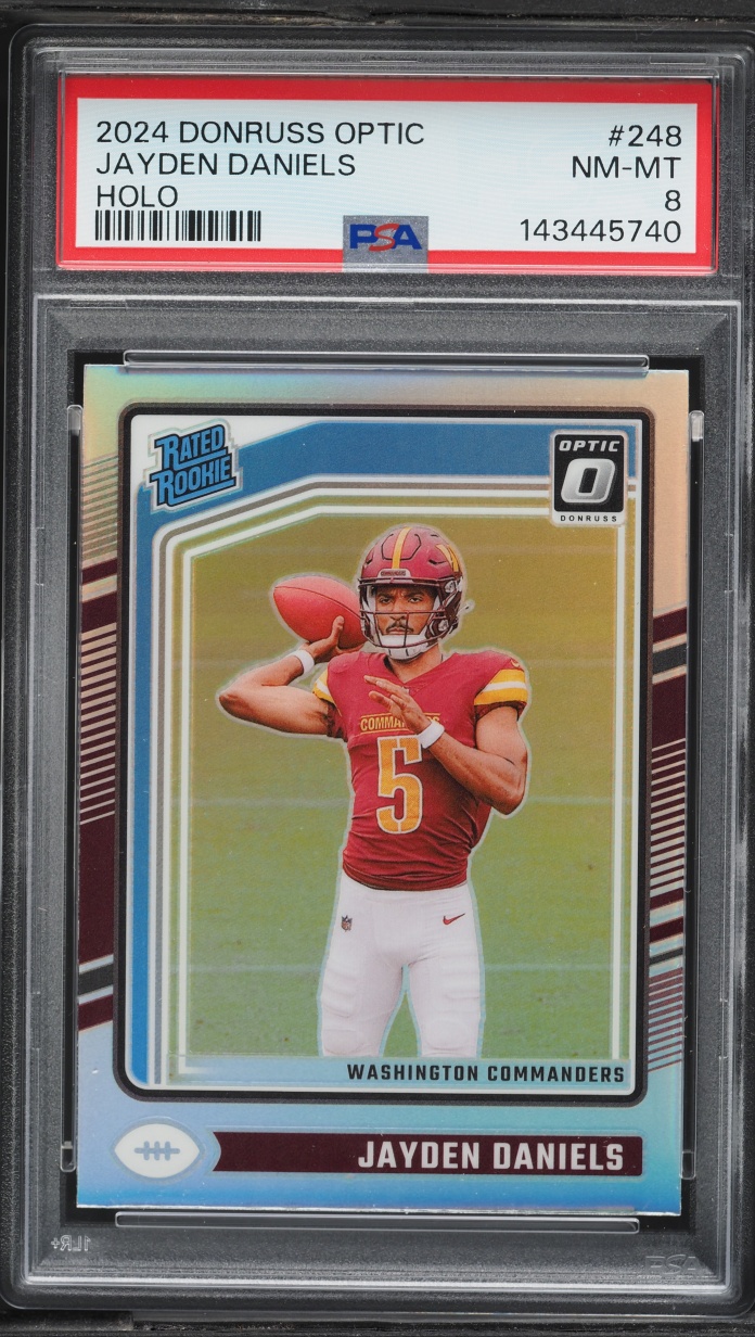 2024 Donruss Optic Holo Prizm Jayden Daniels ROOKIE #248 PSA 8 NM-MT