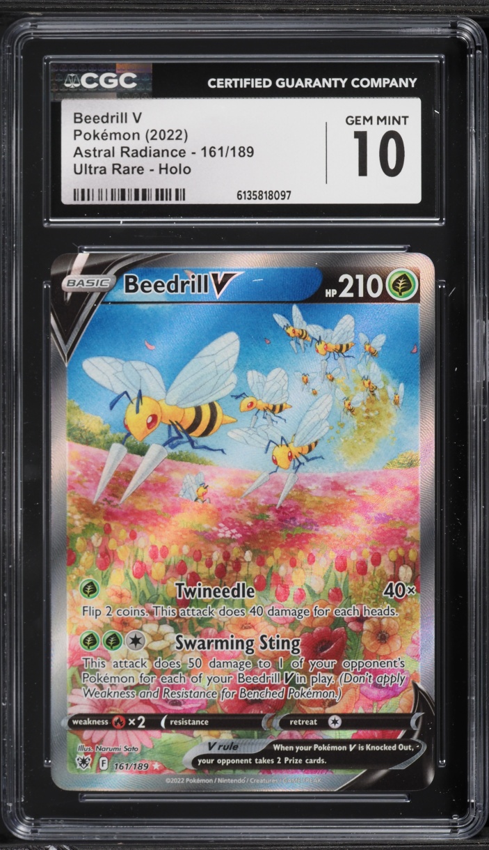 2022 Pokemon Sword & Shield Astral Radiance Alt Art Beedrill V #161 CGC 10 GEM MINT