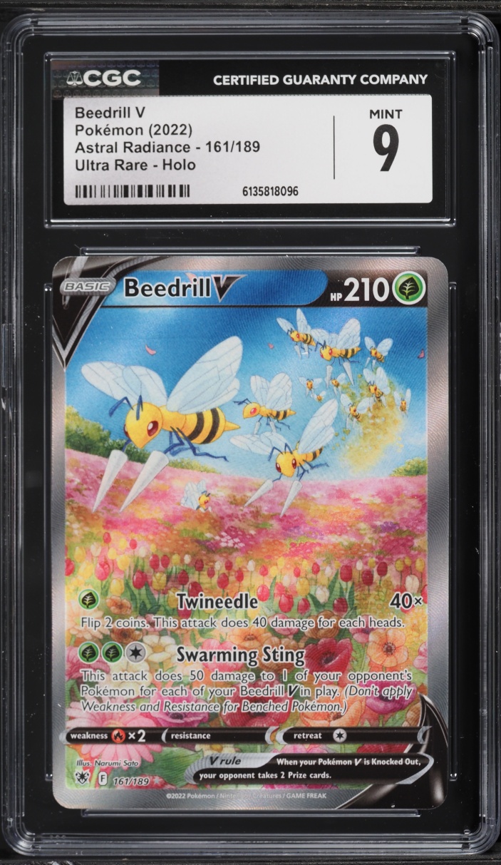 2022 Pokemon Sword & Shield Astral Radiance Alt Art Beedrill V #161 CGC 9 MINT