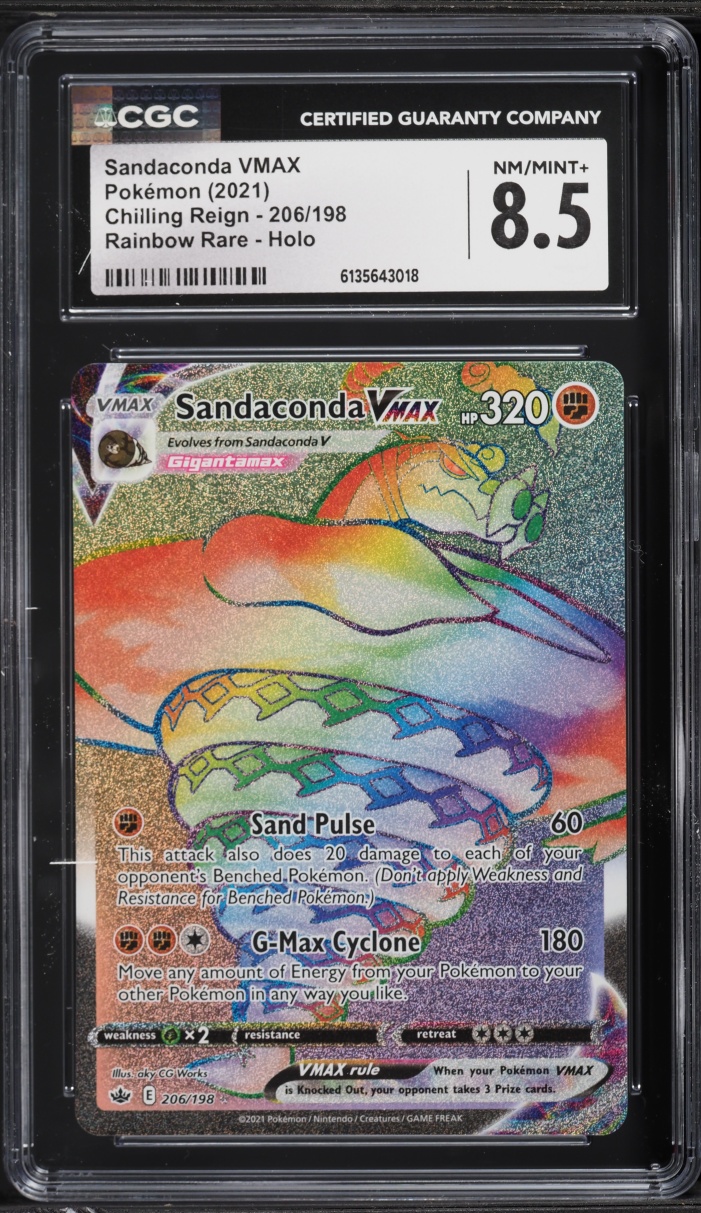 2021 Pokemon SWSH Chilling Reign Hyper Rare Sandaconda VMAX #206 CGC 8.5 NM-MT+