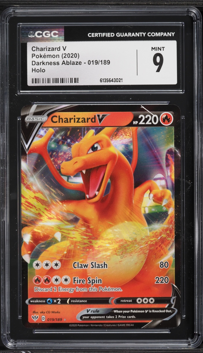 2020 Pokemon Sword & Shield Darkness Ablaze Holo Charizard V #19 CGC 9 MINT