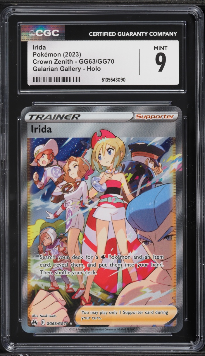 2023 Pokemon Sword & Shield Crown Zenith Full Art Irida #GG63 CGC 9 MINT