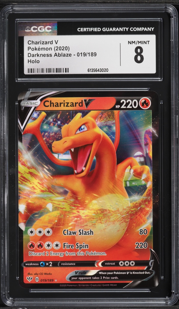 2020 Pokemon Sword & Shield Darkness Ablaze Holo Charizard V #19 CGC 8 NM-MT