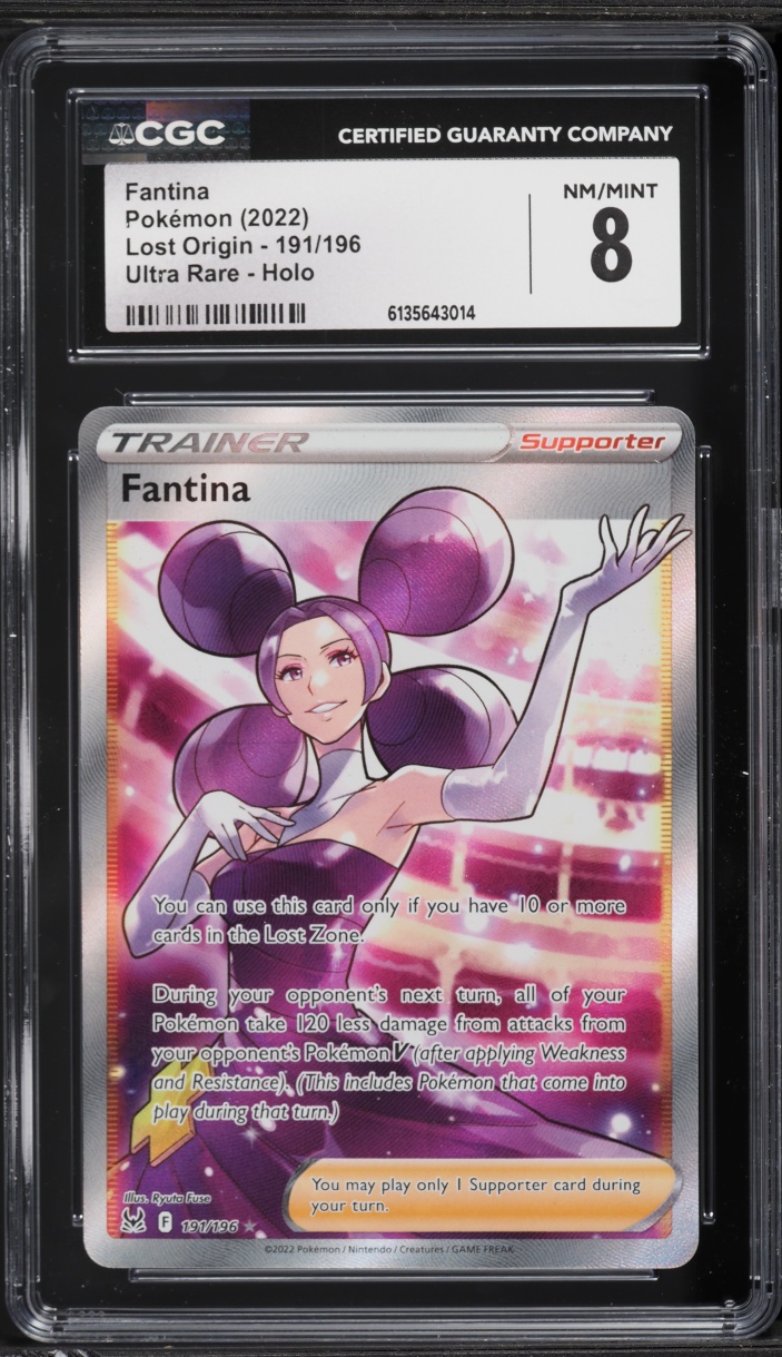 2022 Pokemon Sword & Shield Lost Origin Full Art Fantina #191 CGC 8 NM-MT