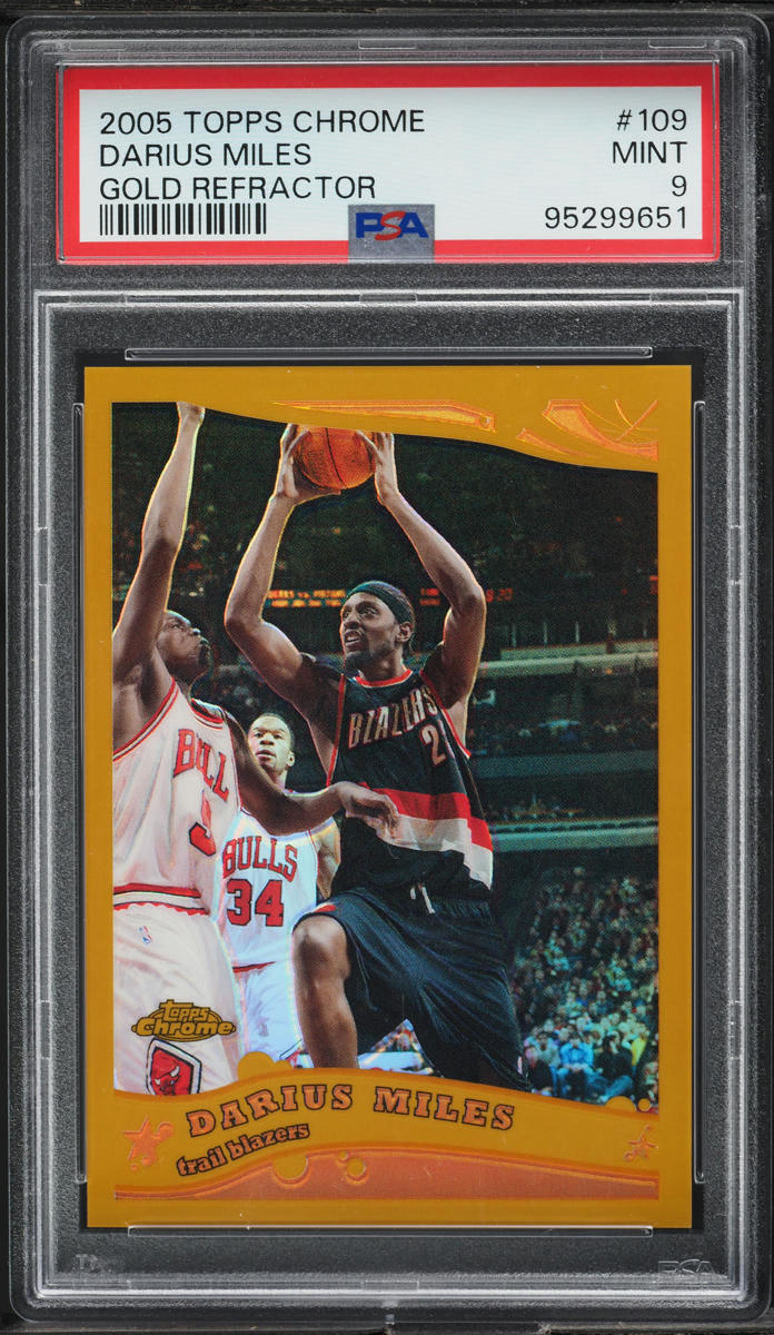 2005 Topps Chrome Gold Refractor Darius Miles /99 #109 PSA 9 MINT