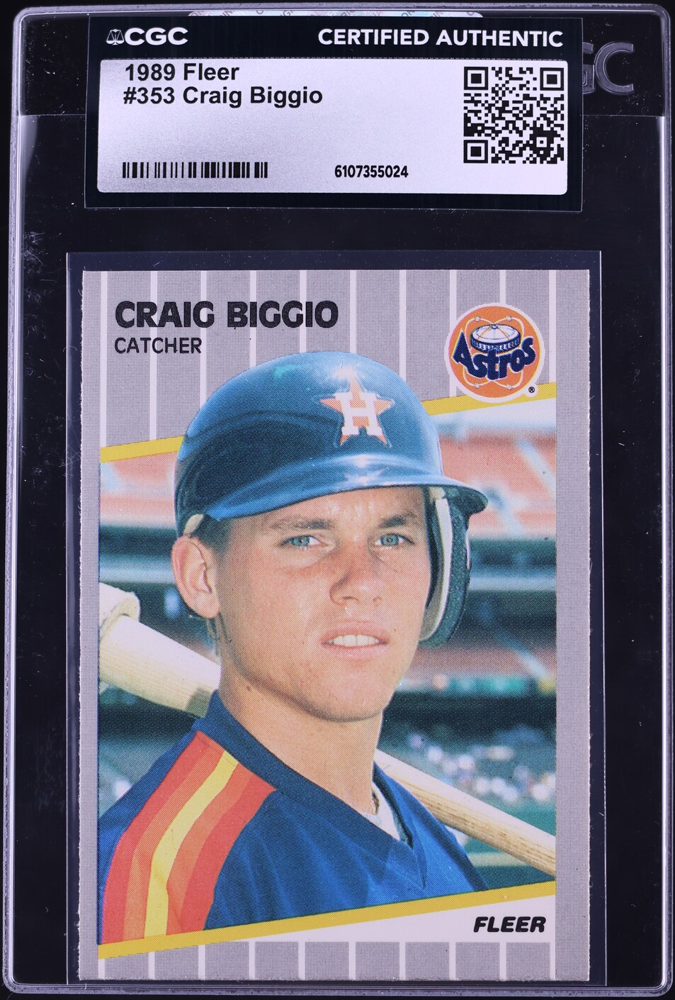 1989 Fleer Craig Biggio ROOKIE #353 CGC AUTH