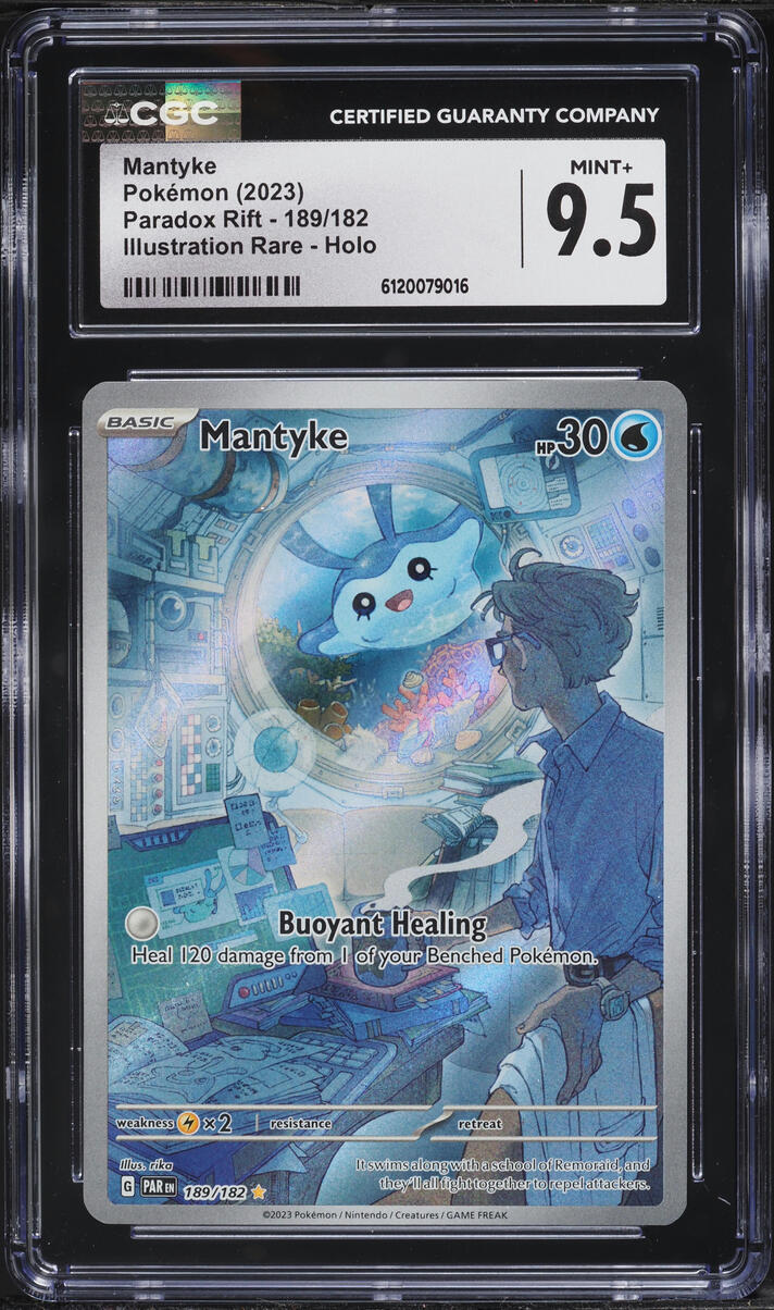 2023 Pokemon Scarlet & Violet Paradox Rift IR Mantyke #189 CGC 9.5 MINT+