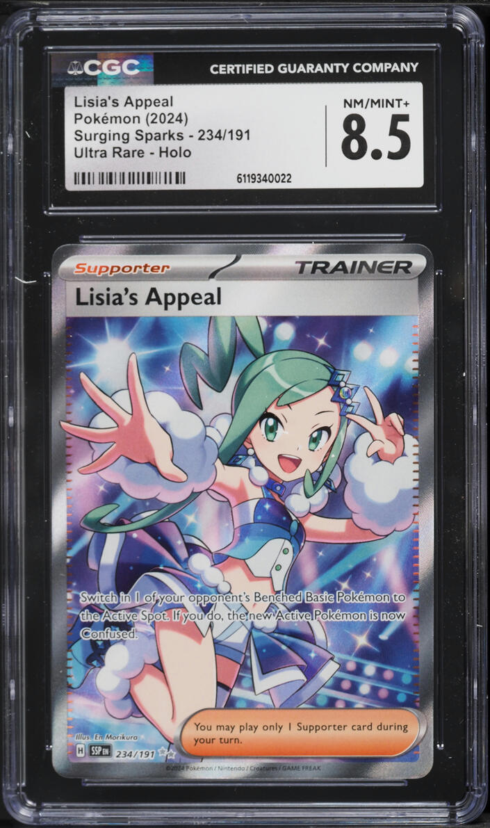 2024 Pokemon Scarlet & Violet Surging Sparks Full Art Lisia's Appeal #234 CGC 8.5 NM-MT+