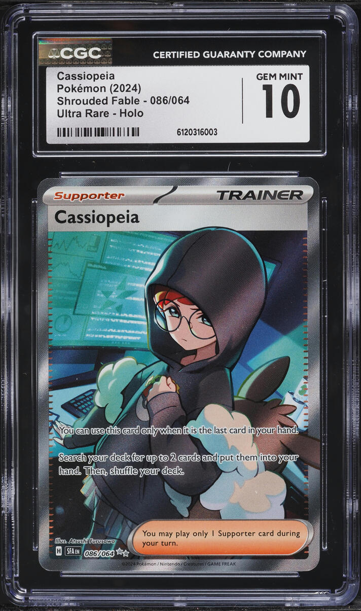 2024 Pokemon Scarlet & Violet Shrouded Fable Full Art Cassiopeia #86 CGC 10 GEM MINT